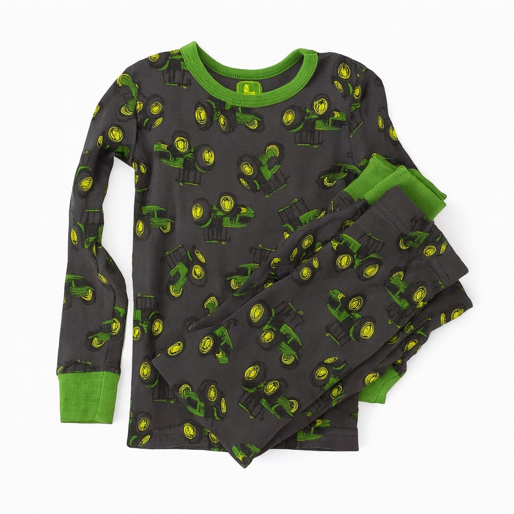🚜 John Deere Long Sleeve Pajama Set (3T)